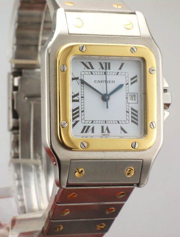 Steel & Gold Cartier Santos Automatic Watch - Image 2