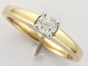 9CT SS MOD RD BRIL DIA RG