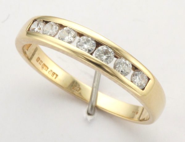 9CT 7ST C/Z CHAN E/T RING