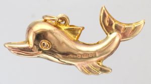 9CT HOLL DOLPHIN CHARM PD