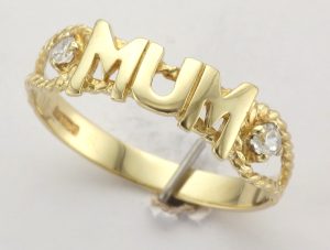 9CT 2ST CZ MUM RG-LOOP SH