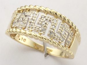 9CT DIA OPN GREEK KEY RNG