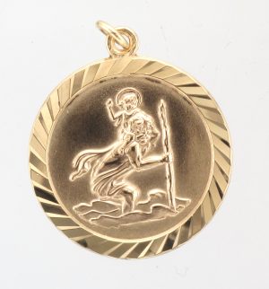 9CT 19MM D/C EMB ST CHRIS