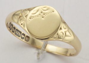 9CT PLN/ENG OVAL SIG RING