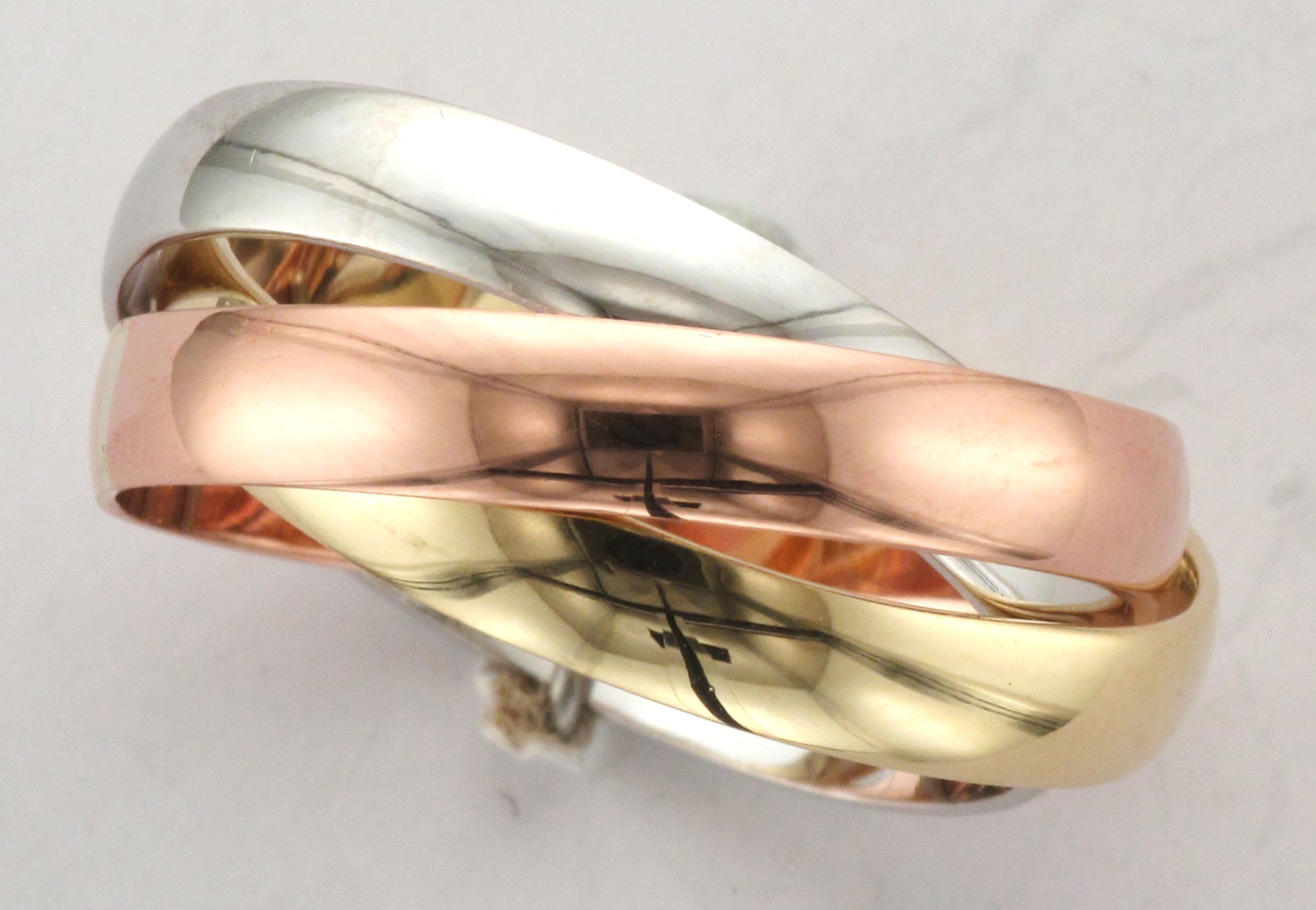 9ct Multi Colour Gold Russian Wedding Band Ring