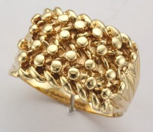 9CT 4-ROW KEEPER RING