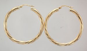 9CT PR 36MM TWIST HOOPS