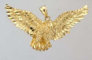 9CT ENGRAVED EAGLE PENDT