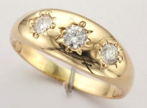 9CT 3ST DIA GYPSY RING