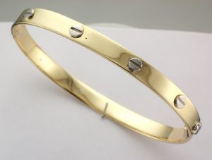 9CT SCREW TOP OVAL BANGLE