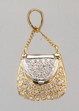 14CT DIA HNG HANDBAG PEND