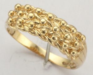 9CT 3 ROW KEEPER RING