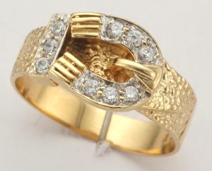 9CT 9ST C/Z BUCKLE RING