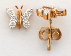 9CT PR DIA BUTTERFLY STUD