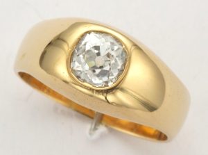 18CT S/S DIA R/O GYPSY RG