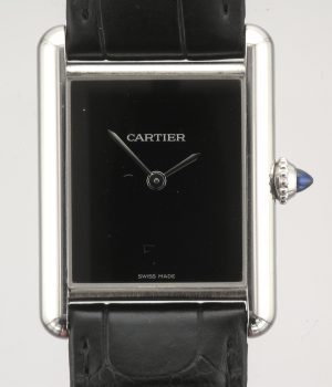 SS CARTIER TANK BLACK S/W
