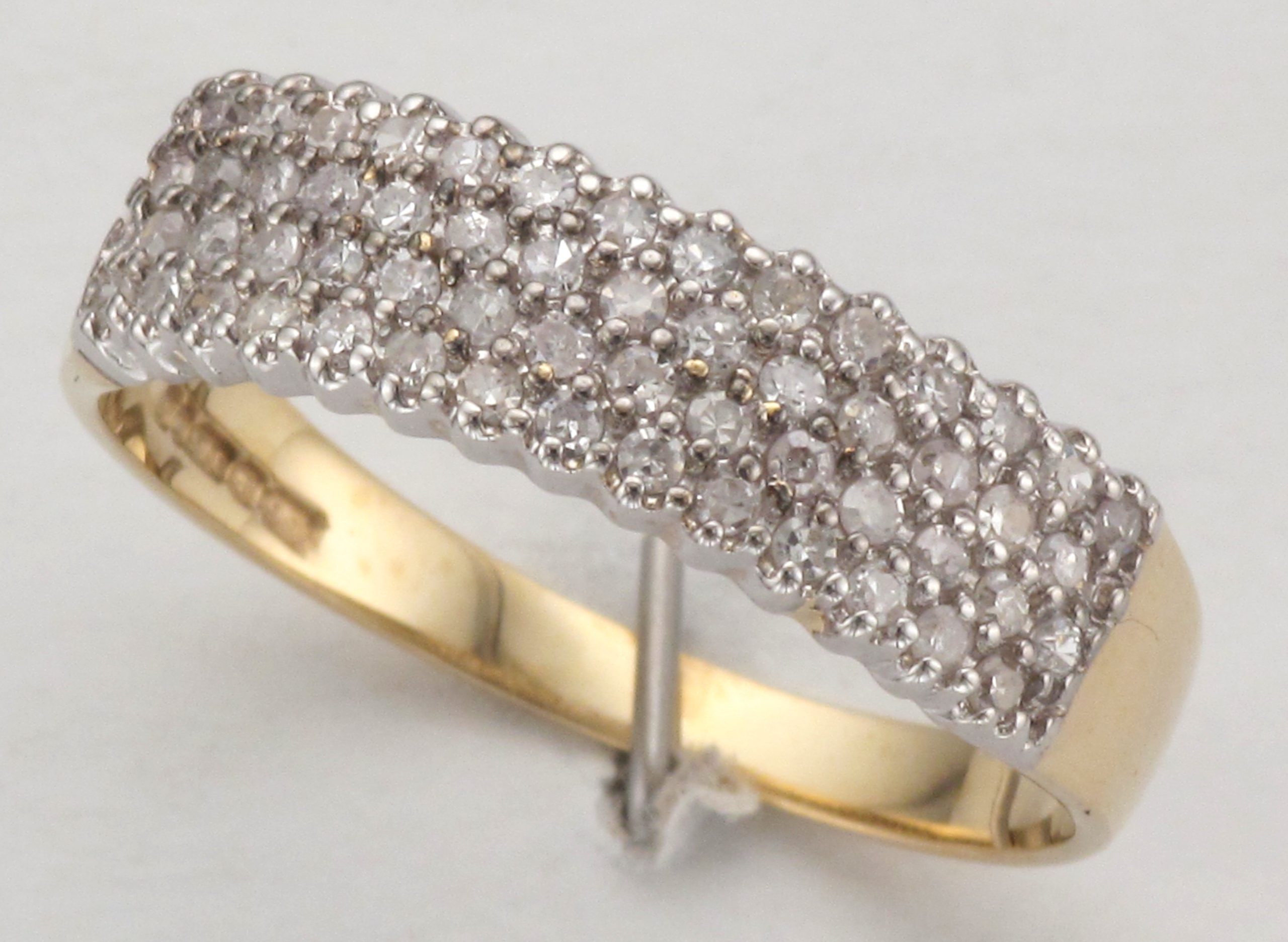 9CT DIA CLW 4-RW DRESS RG