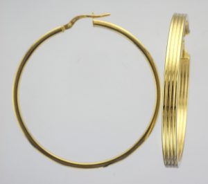 9CT PR 43.5MM RIBB HOOPS