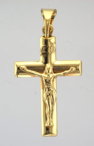 9CT HOL FLT TUBE CRUCUFIX