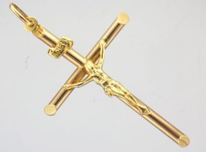 9CT HOL PLN TUBE CRUCIFIX