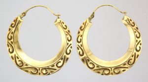 9CT 28.5MM ENG RD CREOLES