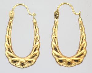 9CT PR TWIST OVAL CREOLES