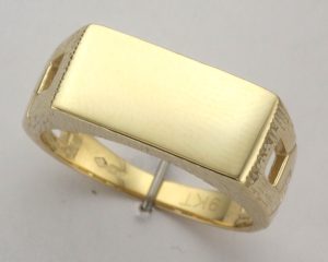9CT PLN RECT SIGNET RING