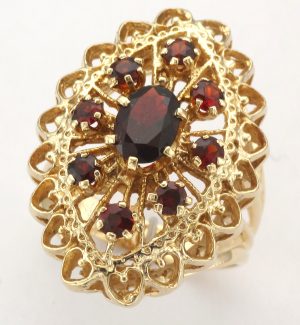 9CT 9ST GARN MARQ CL RING