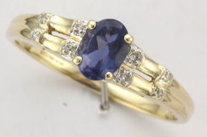9CT S/S OVAL PURP GEM RNG