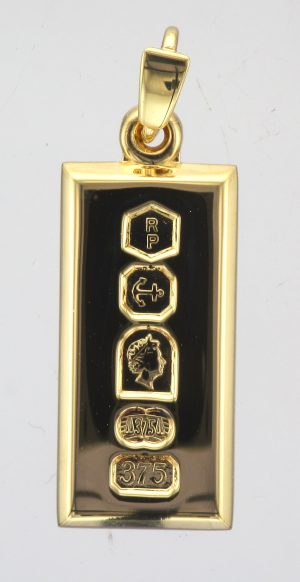 9CT RECT INGOT PENDANT